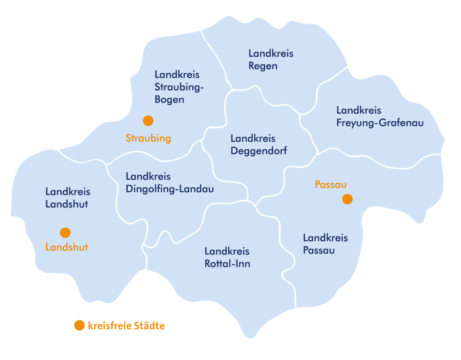 Landkarte-nur-Karte--Niederbayern