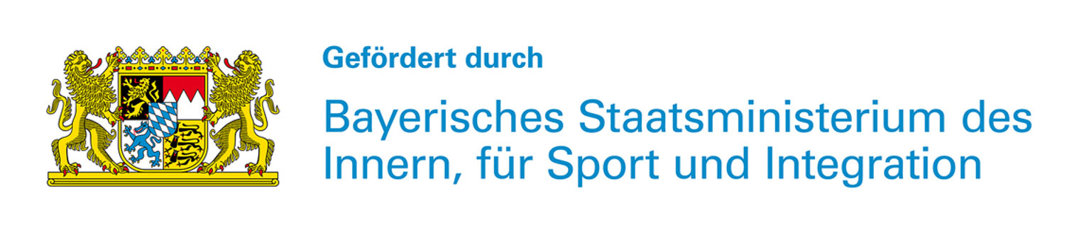 Förderlogo Bay. Staatsministerium des Innern für Sport und Integration