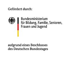 Logo Gefördert durch: Bundesministerium für Bildung, Familie, Senioren, Frauen und Jugend aufgrund eines Beschlusses des Deutschen Bundestages