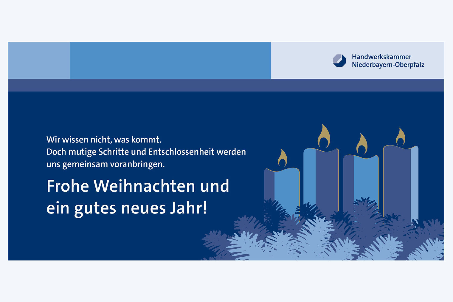 Die Weihnachtskarte der Handwerkskammer Niederbayern-Oberpfalz 2025.