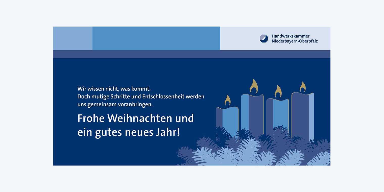 Die Weihnachtskarte der Handwerkskammer Niederbayern-Oberpfalz 2025.