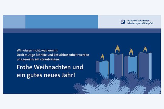 Die Weihnachtskarte der Handwerkskammer Niederbayern-Oberpfalz 2025.