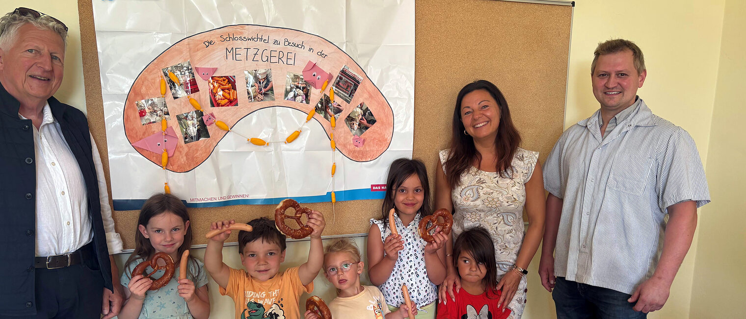 Die Laberweintinger Kindergartenkindern freuten sich über das Brezn-Frühstück. 
