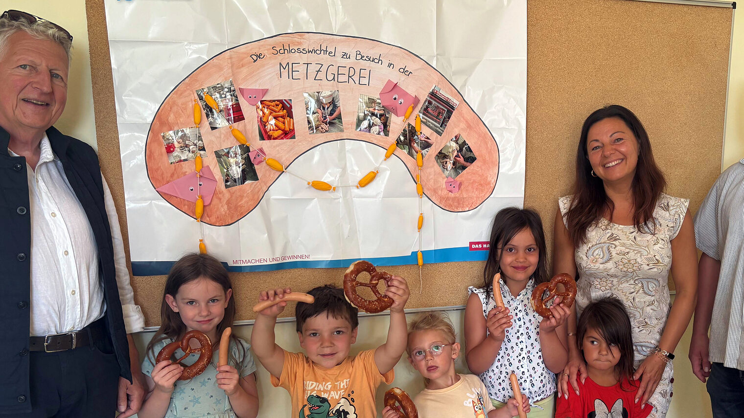 Die Laberweintinger Kindergartenkindern freuten sich über das Brezn-Frühstück. 