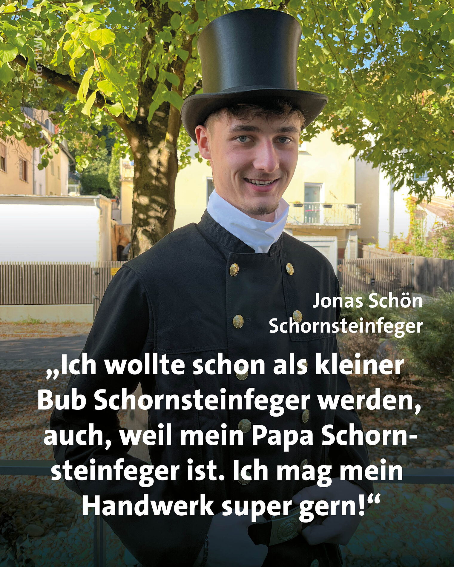 Schornsteinfeger Jonas Schön bei der Deutschen Meisterschaft im Handwerk. 
