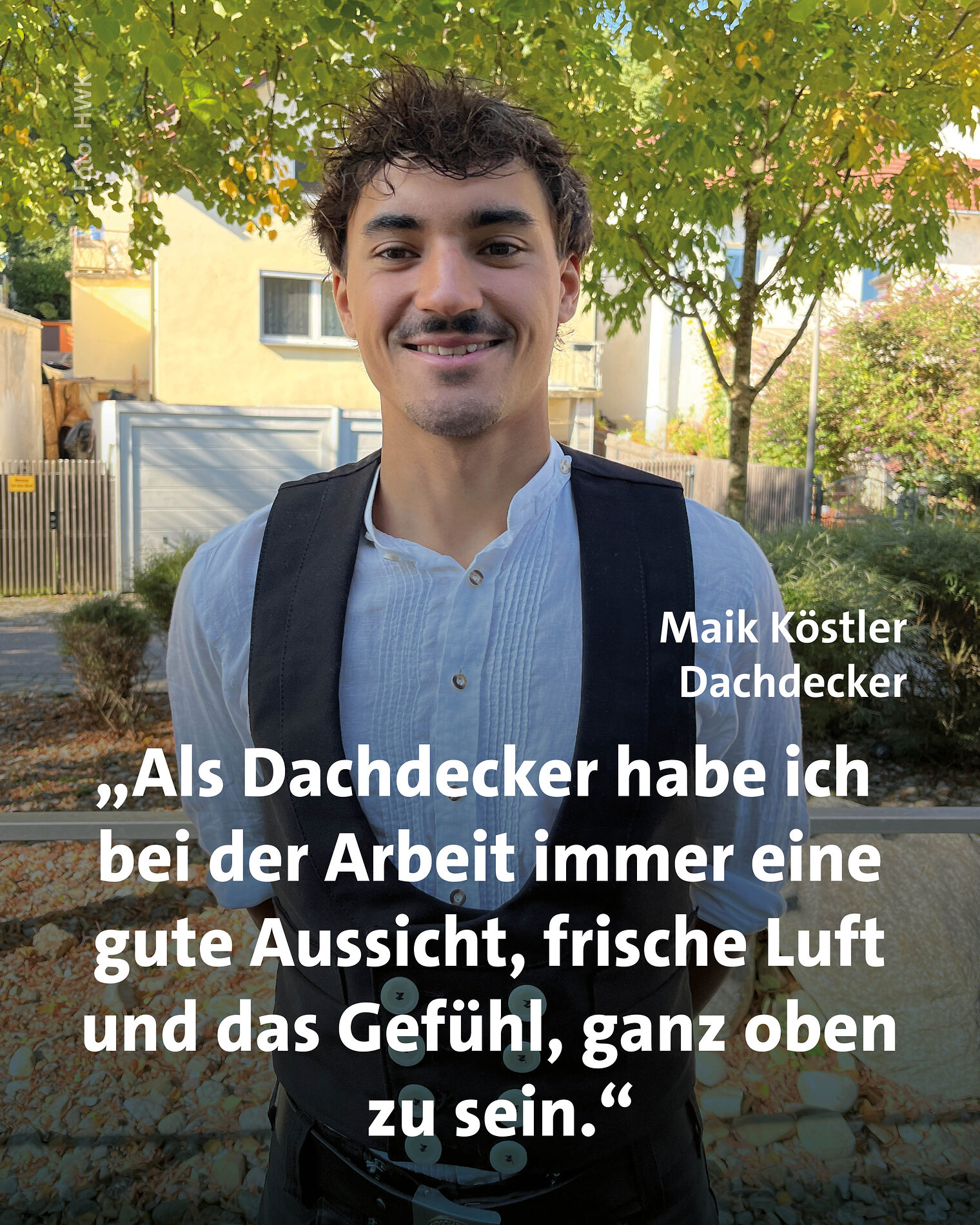 Dachdecker Malik Köstler bei der Deutschen Meisterschaft im Handwerk. 